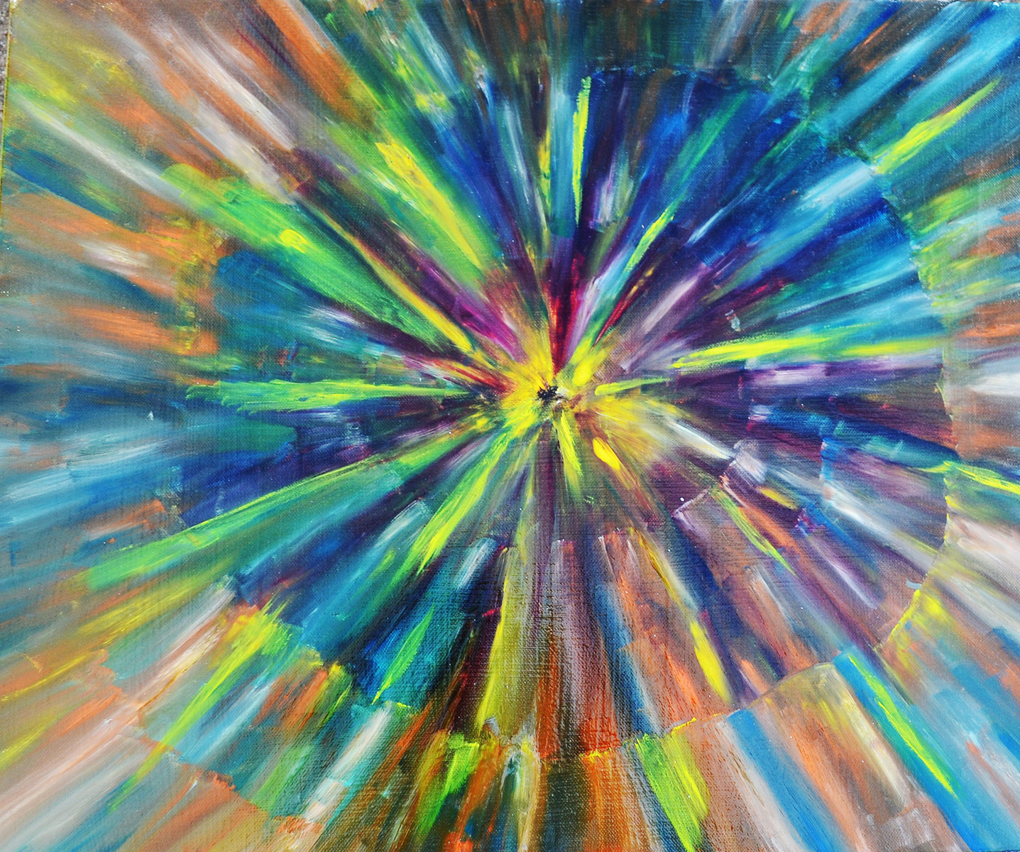 Colorful Oil on Canvas Painting representation of the second after "Big Bang."
